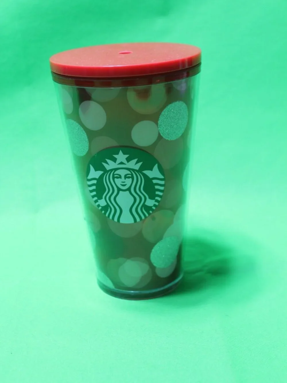 Starbucks 2019 Holiday Pink, Red & Silver Circle Polka Dot Tumbler 16oz No Straw